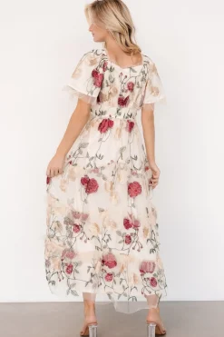 Outlet Baltic Born Allison Embroidered Tulle Maxi Dress | Cream Multi CreamMulti