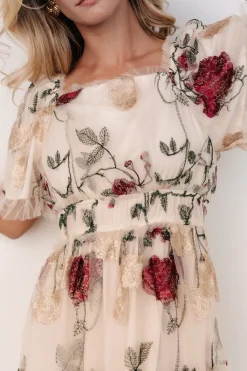 Outlet Baltic Born Allison Embroidered Tulle Maxi Dress | Cream Multi CreamMulti