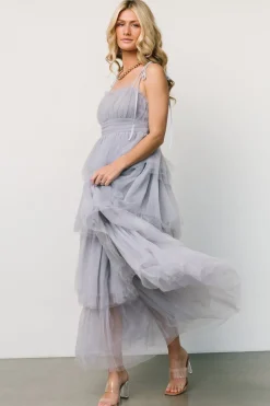 Fashion Baltic Born Alora Tulle Tiered Maxi Dress | Dusty Slate DustySlate