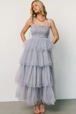 Fashion Baltic Born Alora Tulle Tiered Maxi Dress | Dusty Slate DustySlate