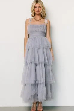 Fashion Baltic Born Alora Tulle Tiered Maxi Dress | Dusty Slate DustySlate