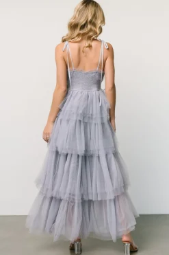 Fashion Baltic Born Alora Tulle Tiered Maxi Dress | Dusty Slate DustySlate
