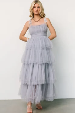 Fashion Baltic Born Alora Tulle Tiered Maxi Dress | Dusty Slate DustySlate