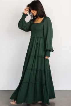 Online Baltic Born Amanda Smocked Dotted Maxi Dress | Evergreen
