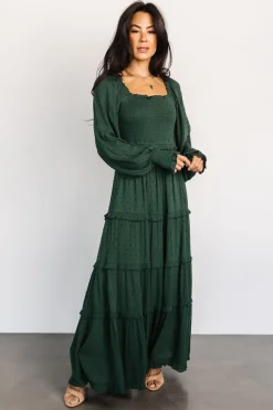 Online Baltic Born Amanda Smocked Dotted Maxi Dress | Evergreen