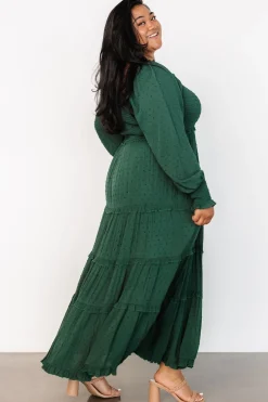 Online Baltic Born Amanda Smocked Dotted Maxi Dress | Evergreen
