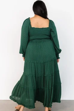Online Baltic Born Amanda Smocked Dotted Maxi Dress | Evergreen