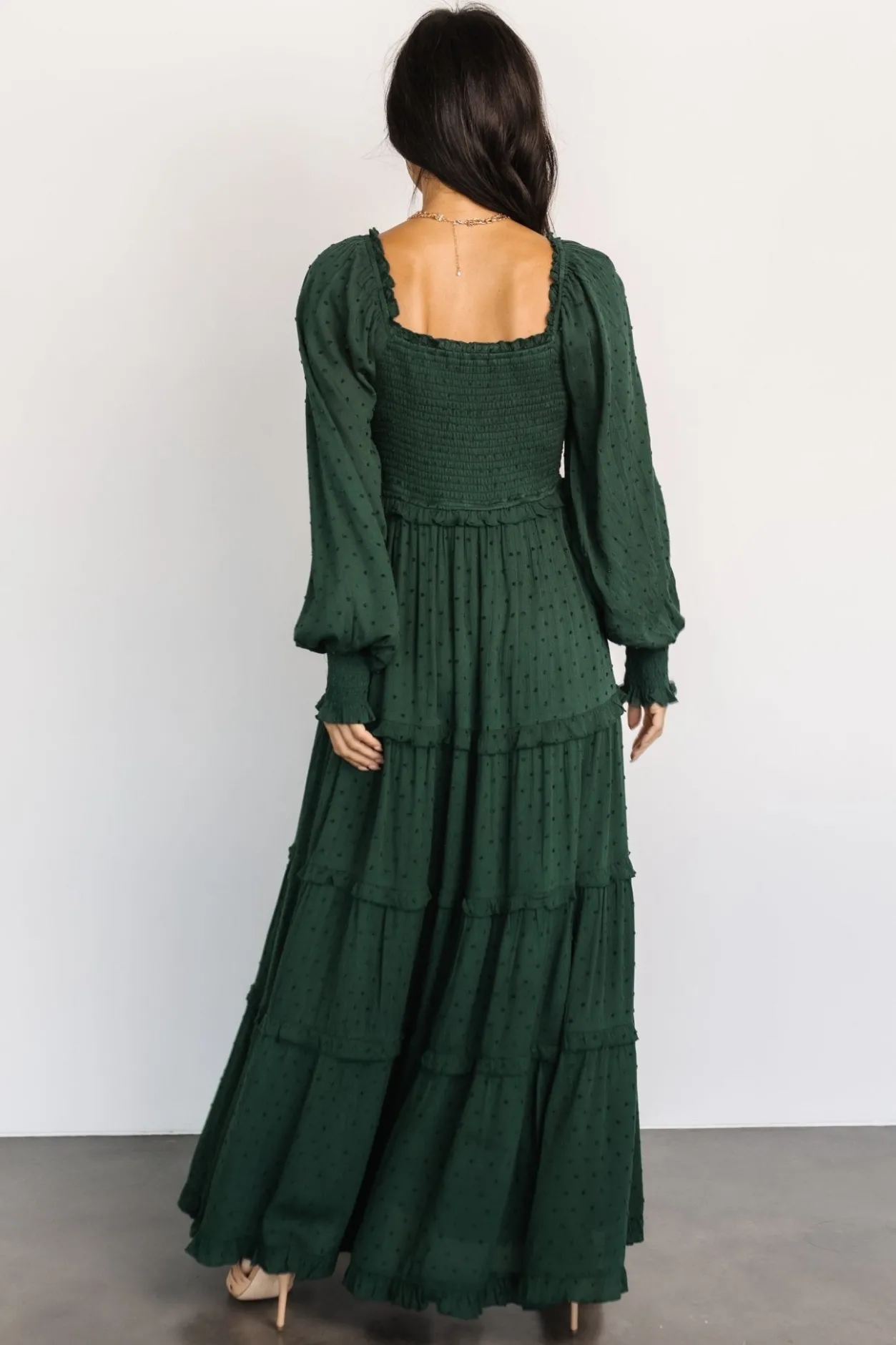Online Baltic Born Amanda Smocked Dotted Maxi Dress | Evergreen