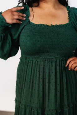 Online Baltic Born Amanda Smocked Dotted Maxi Dress | Evergreen