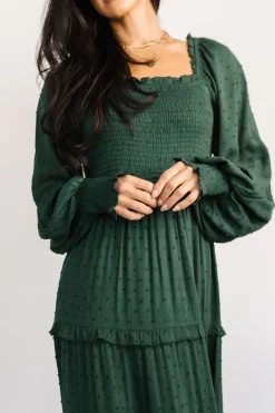 Online Baltic Born Amanda Smocked Dotted Maxi Dress | Evergreen