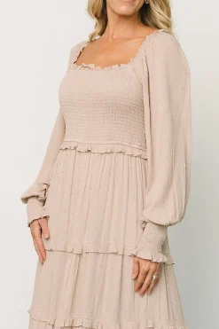Online Baltic Born Amanda Smocked Dotted Maxi Dress | Beige