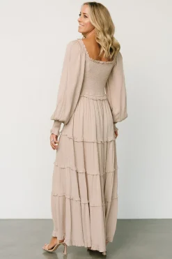 Online Baltic Born Amanda Smocked Dotted Maxi Dress | Beige