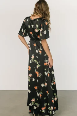 Clearance Baltic Born Amara Wrap Dress | Black + Coral Floral Black+CoralFloral