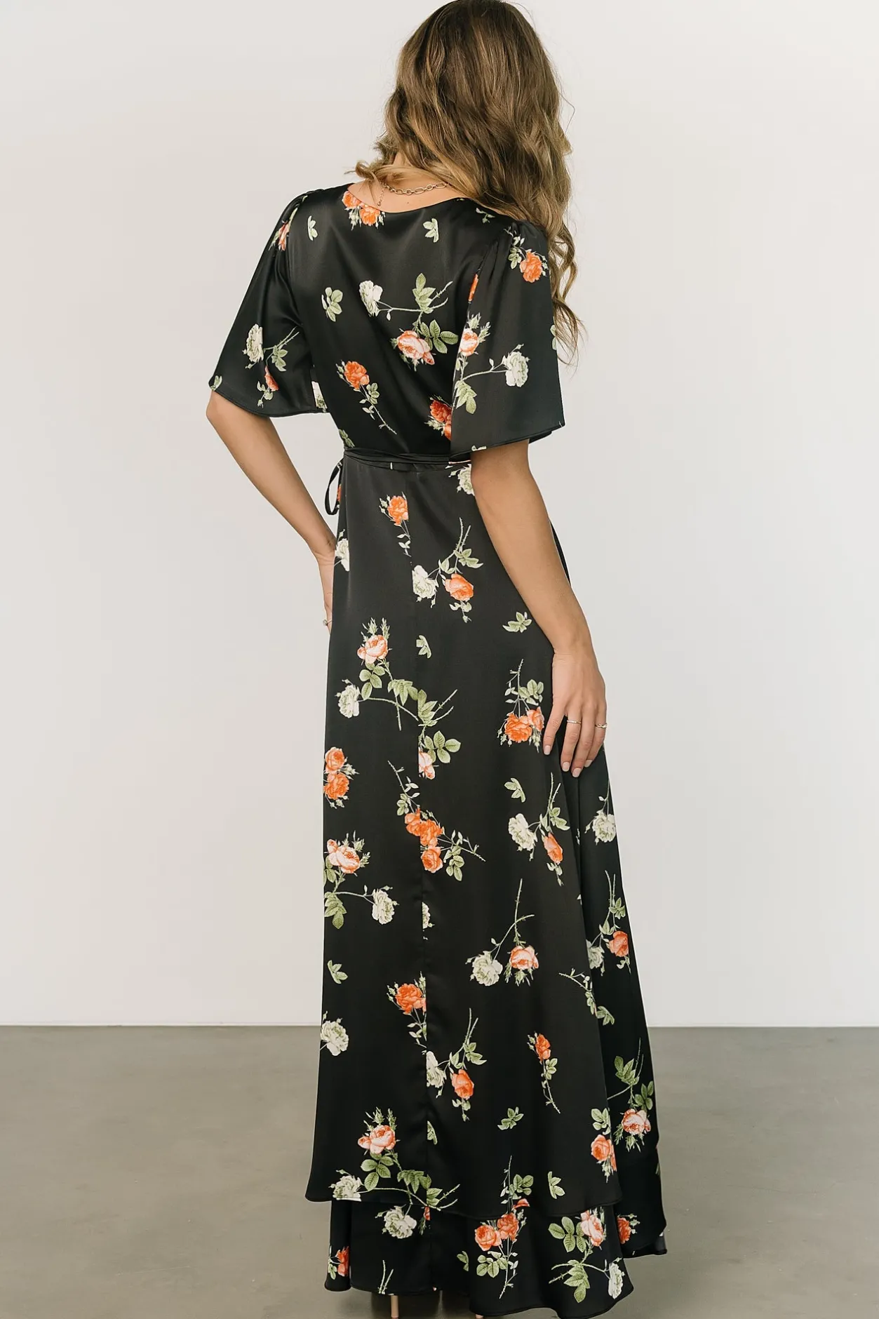 Clearance Baltic Born Amara Wrap Dress | Black + Coral Floral Black+CoralFloral