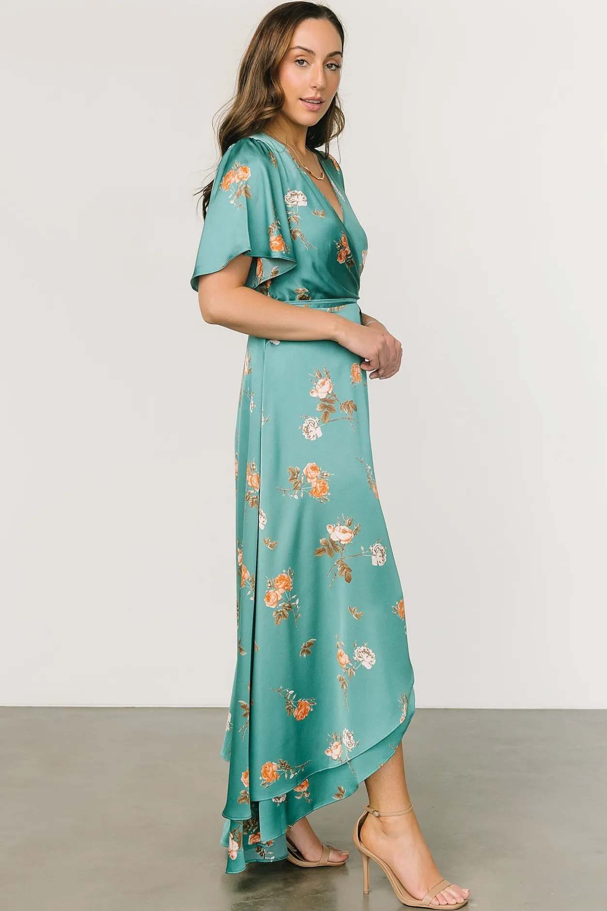 Sale Baltic Born Amara Wrap Dress | Green + Coral Floral Green+CoralFloral