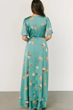 Sale Baltic Born Amara Wrap Dress | Green + Coral Floral Green+CoralFloral