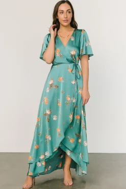 Sale Baltic Born Amara Wrap Dress | Green + Coral Floral Green+CoralFloral