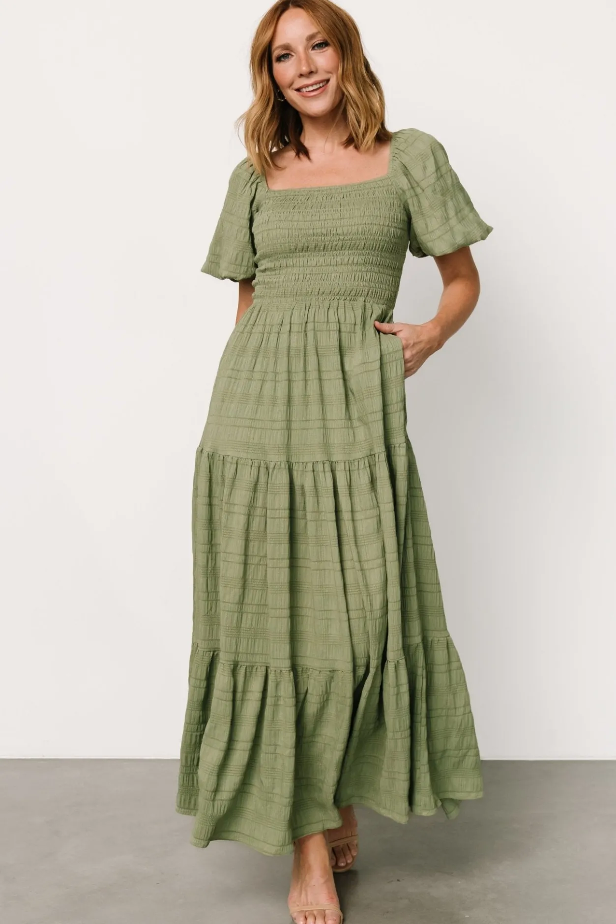 Fashion Baltic Born Amaya Smocked Dress | Green