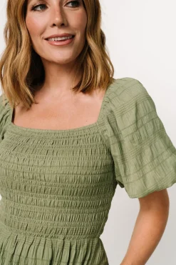 Fashion Baltic Born Amaya Smocked Dress | Green