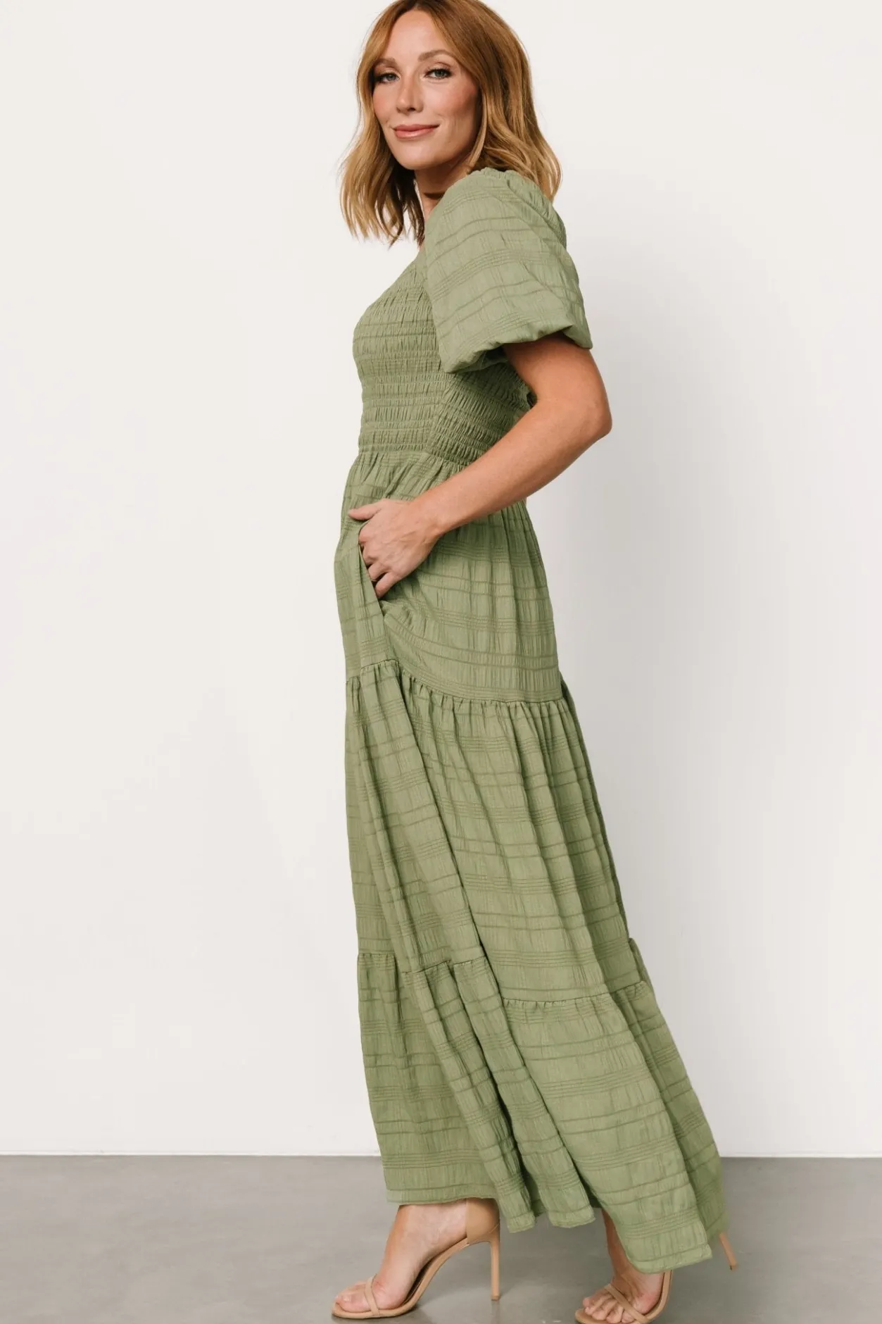 Fashion Baltic Born Amaya Smocked Dress | Green