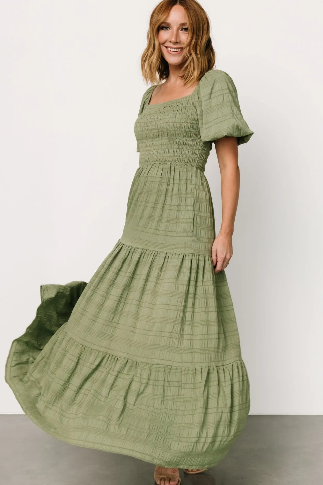 Fashion Baltic Born Amaya Smocked Dress | Green