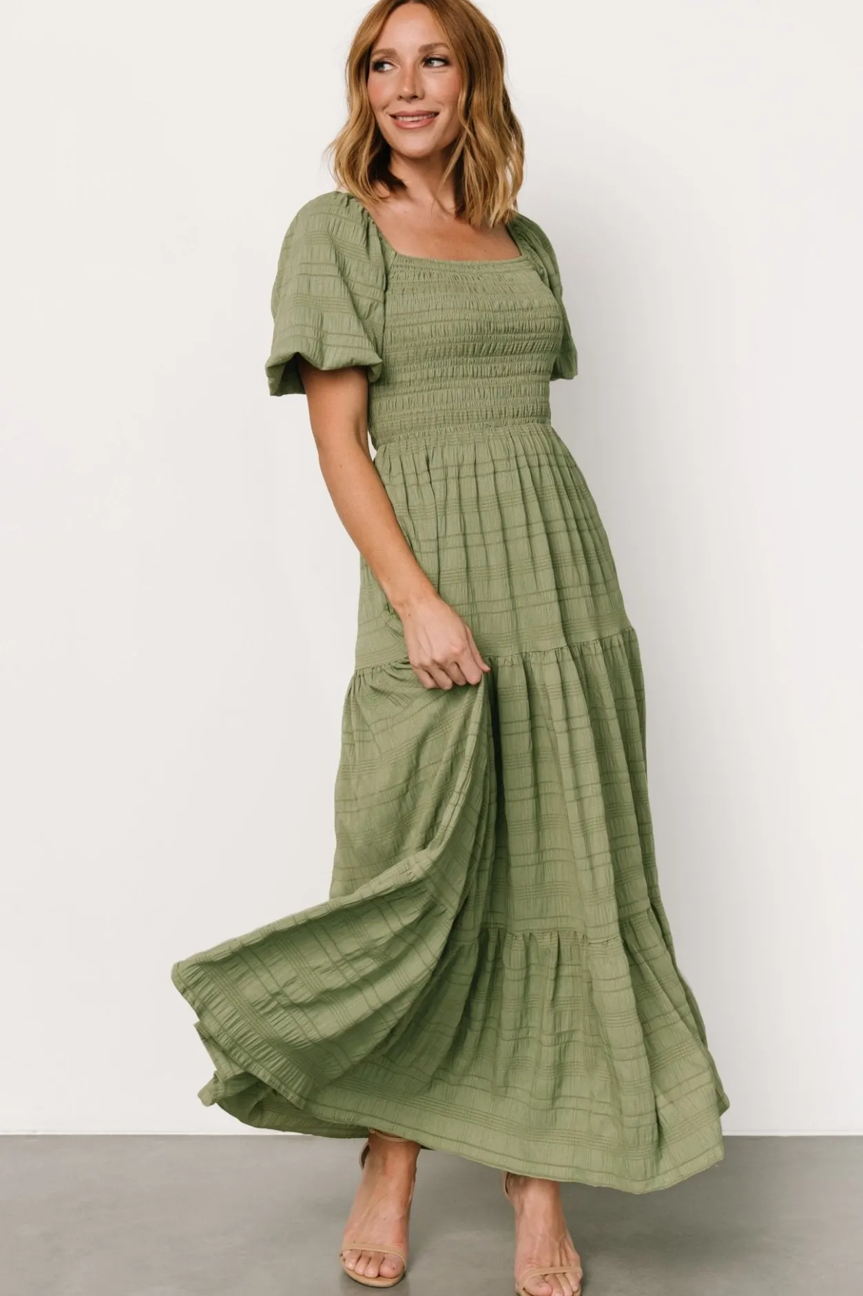 Fashion Baltic Born Amaya Smocked Dress | Green