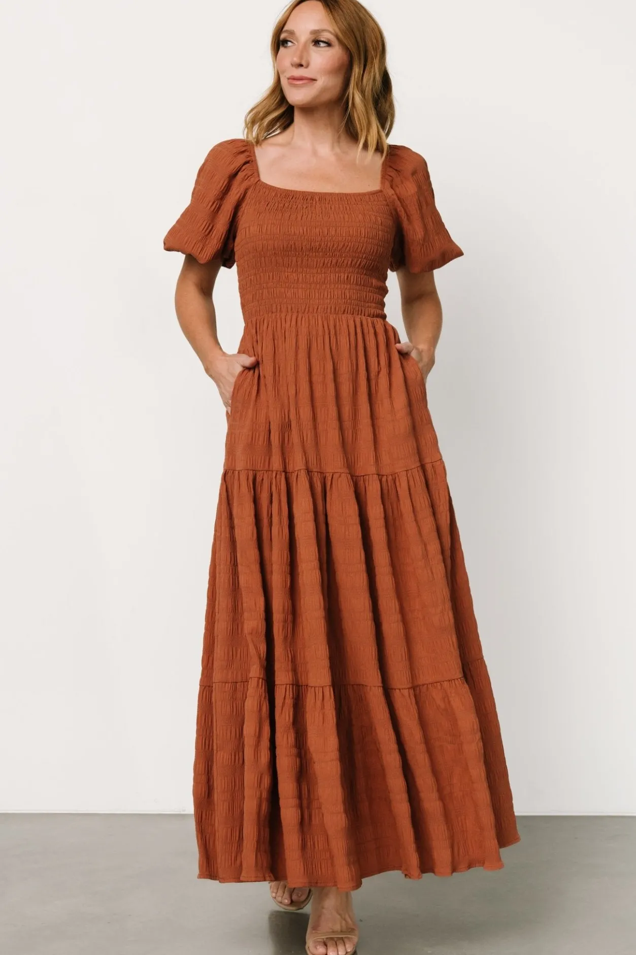 Clearance Baltic Born Amaya Smocked Dress | Sandstone