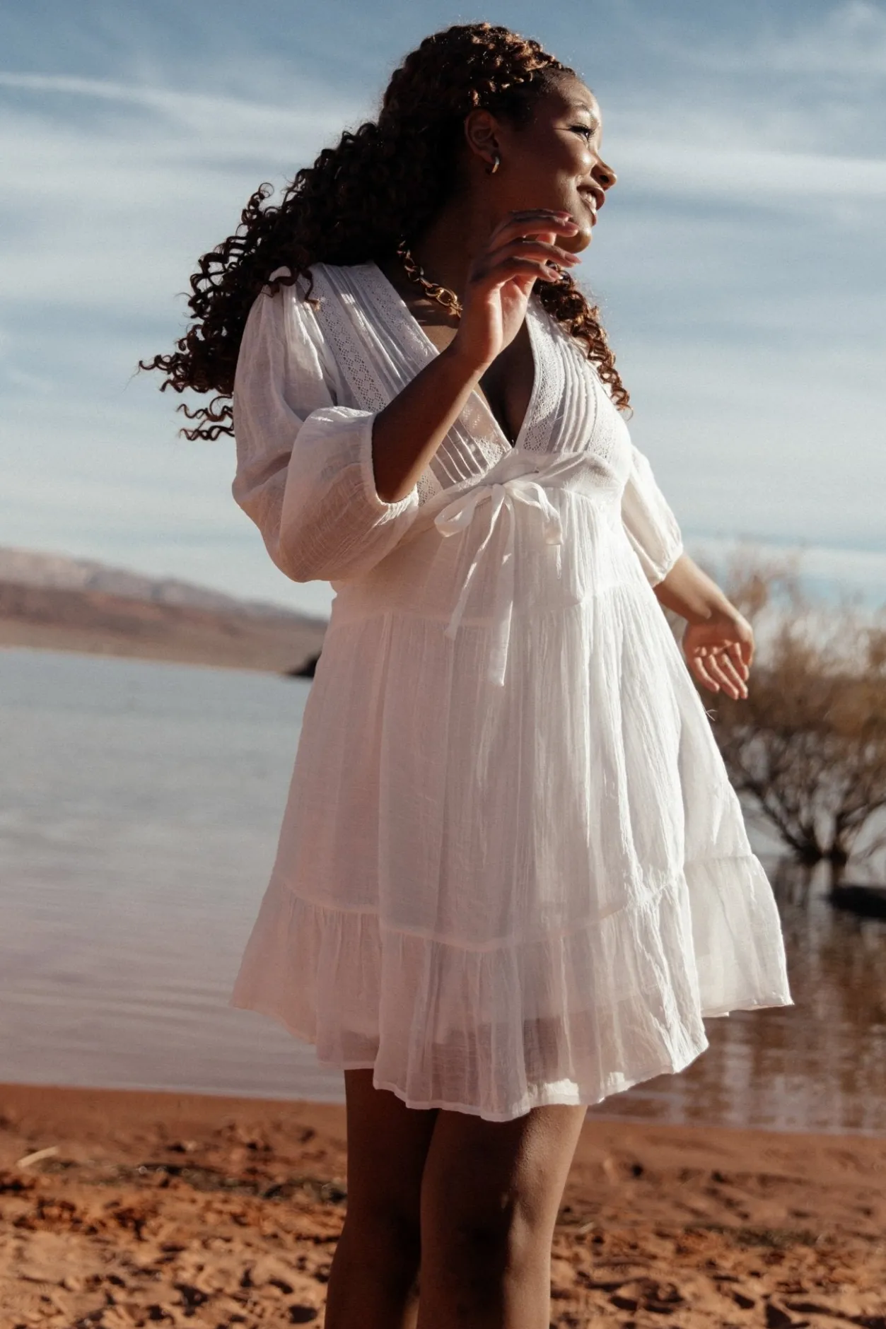 Discount Baltic Born Amelia Boho Mini Dress | Off White OffWhite