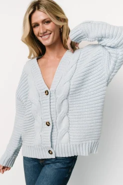 Online Baltic Born Ames Cable Knit Cardigan | Light Blue LightBlue