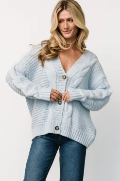 Online Baltic Born Ames Cable Knit Cardigan | Light Blue LightBlue