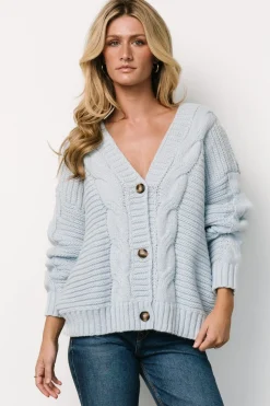 Online Baltic Born Ames Cable Knit Cardigan | Light Blue LightBlue