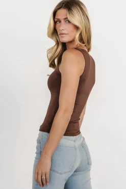 Fashion Baltic Born Ana Scoop Neck Tank Top | Dark Brown DarkBrown
