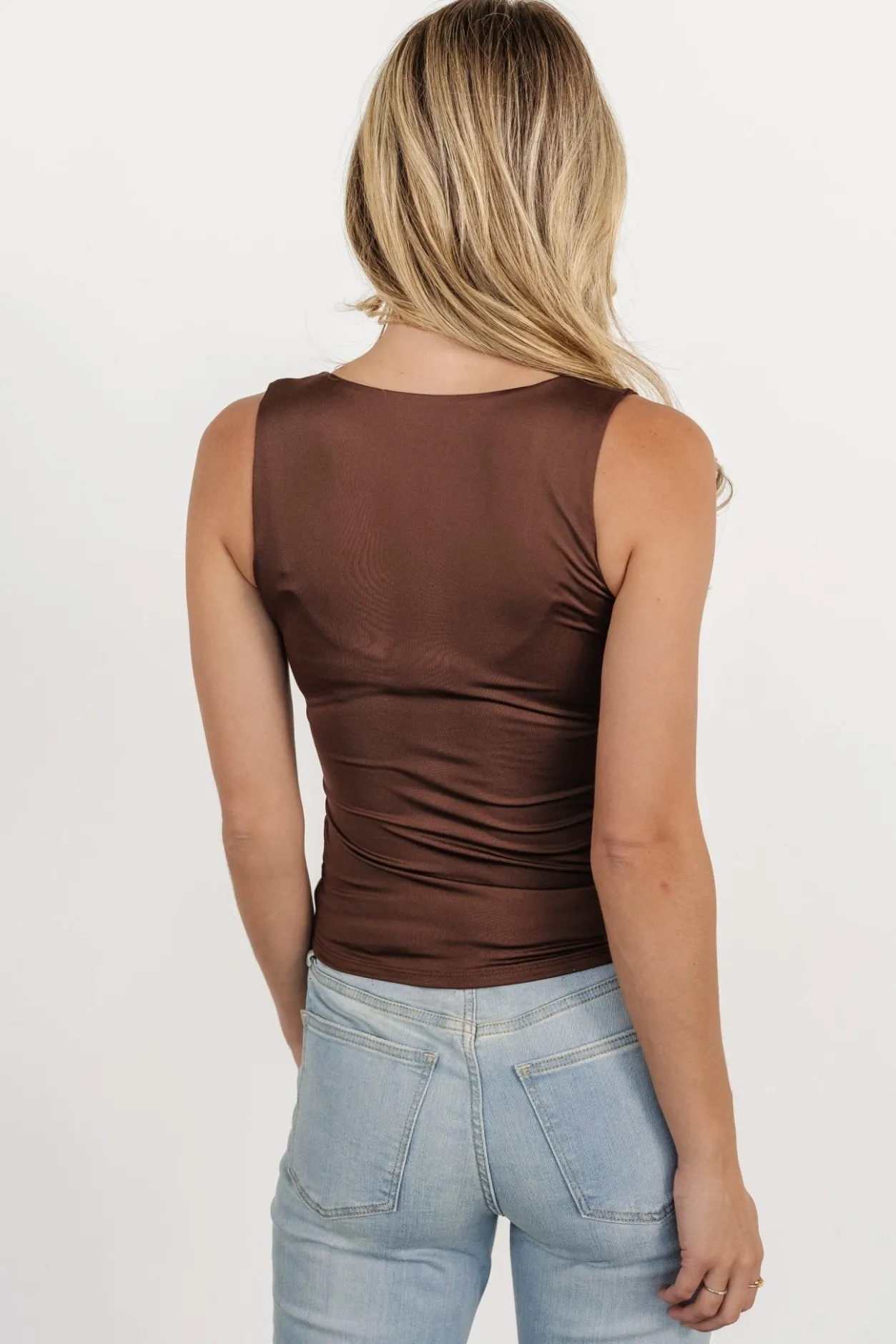 Fashion Baltic Born Ana Scoop Neck Tank Top | Dark Brown DarkBrown