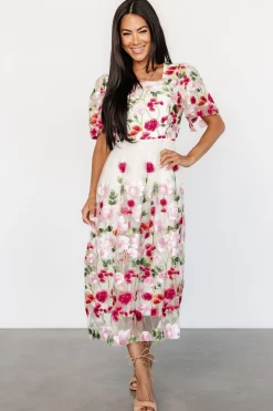 Online Baltic Born Anastasie Floral Embroidered Dress | Pink Multi PinkMulti