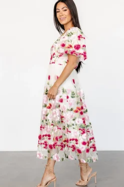 Online Baltic Born Anastasie Floral Embroidered Dress | Pink Multi PinkMulti