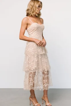 Hot Baltic Born Anavi Tiered Midi Dress | Champagne