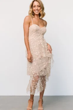 Hot Baltic Born Anavi Tiered Midi Dress | Champagne