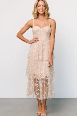 Hot Baltic Born Anavi Tiered Midi Dress | Champagne