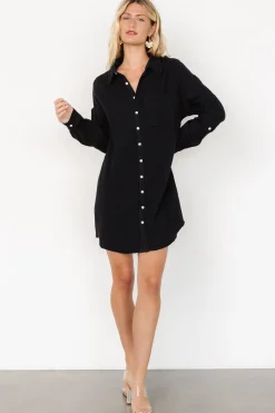 Outlet Baltic Born Andres Button Shirt Dress | Black