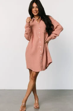 Outlet Baltic Born Andres Button Shirt Dress | Dusty Rose DustyRose
