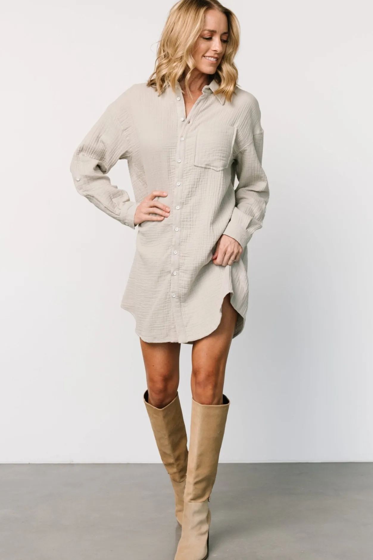 Fashion Baltic Born Andres Button Shirt Dress | Light Sage LightSage
