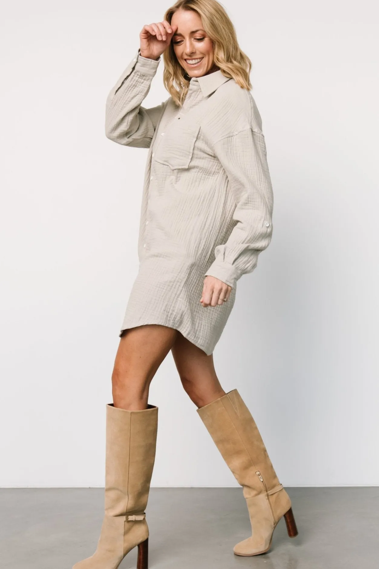 Fashion Baltic Born Andres Button Shirt Dress | Light Sage LightSage