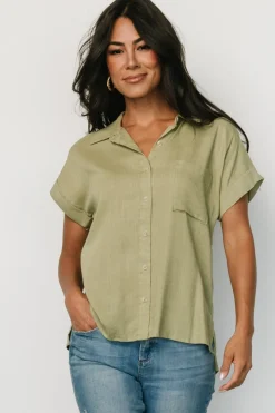 Outlet Baltic Born Andrews Button Top | Sage