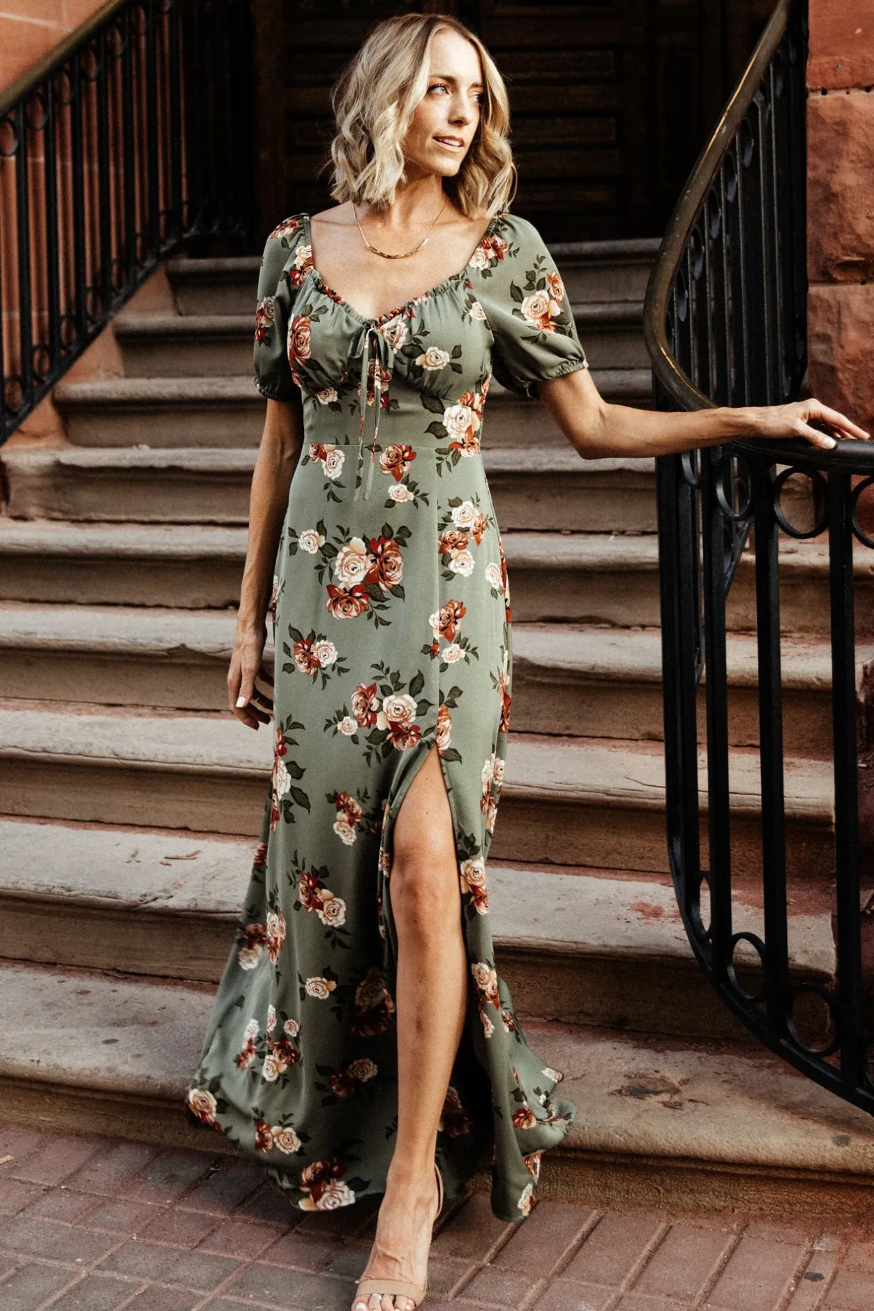 Clearance Baltic Born Angela Maxi Dress | Olive Rose Floral OliveRoseFloral