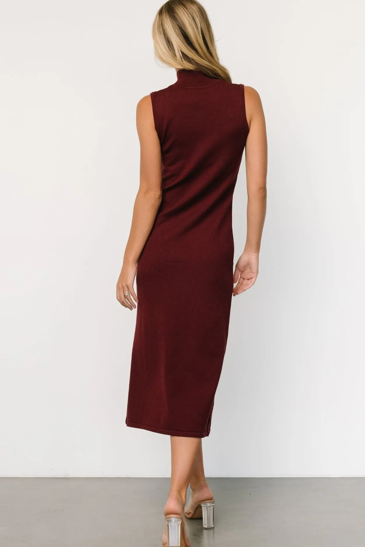 Clearance Baltic Born Angelina Mock Neck Tank Dress | Wine
