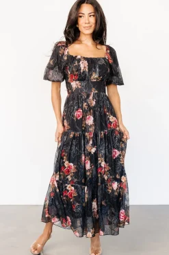 Best Baltic Born Annabeth Midi Dress | Black Floral BlackFloral