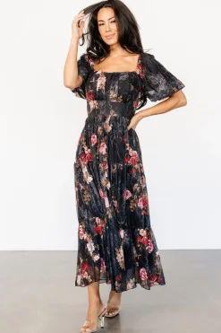 Best Baltic Born Annabeth Midi Dress | Black Floral BlackFloral