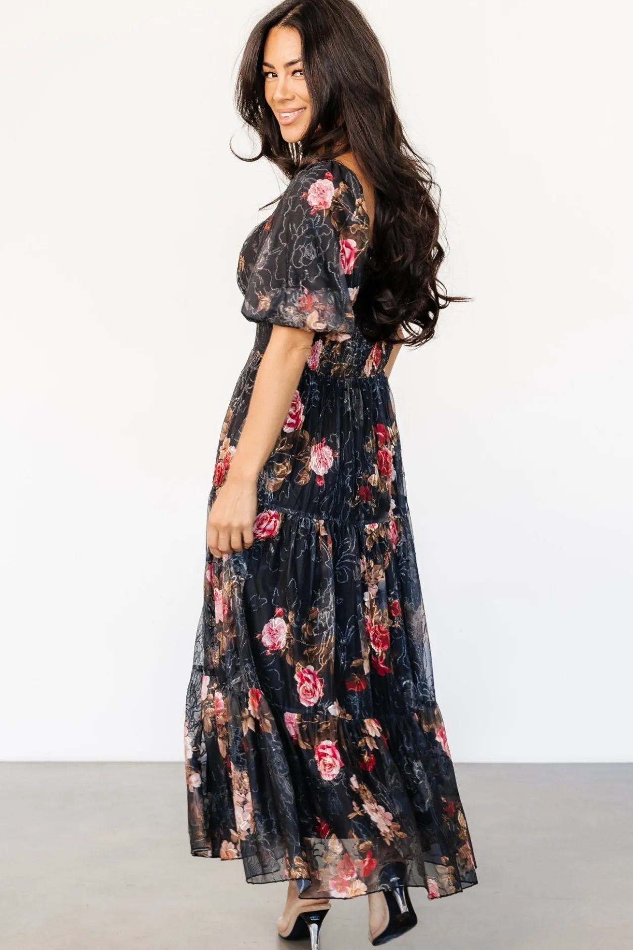 Best Baltic Born Annabeth Midi Dress | Black Floral BlackFloral