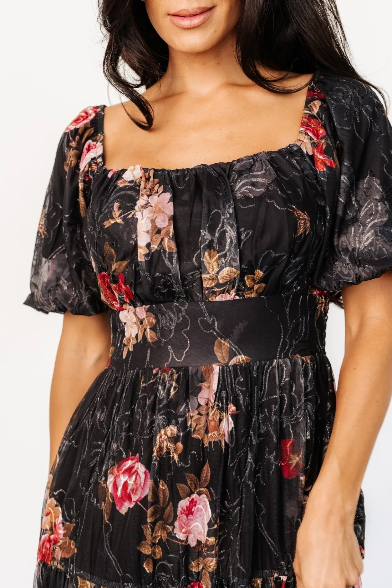 Best Baltic Born Annabeth Midi Dress | Black Floral BlackFloral