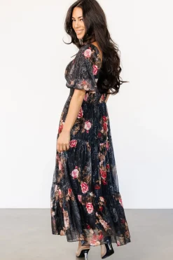 Best Baltic Born Annabeth Midi Dress | Black Floral BlackFloral